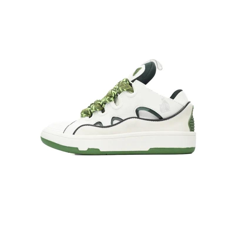 Lanvin Leather Curb White Green