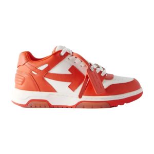 OFF-WHITE Out Of Office OOO Low Tops White Orange