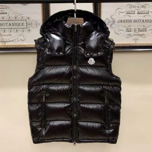 Monclear Winter men and women cover the same warm down jacket down vest hooded couple classic bright face