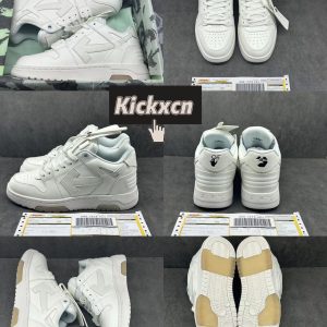 OFF-WHITE Out Of Office OOO Low Tops Triple White