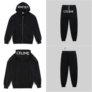 Celine Tracksuit Black Hoodie and Joggers