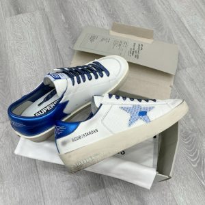 Golden Goose White Blue Shoes Worn Out