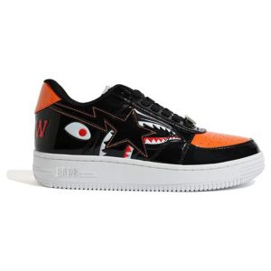 A Bathing Ape Bape Sta Low Mad Shark Black Orange