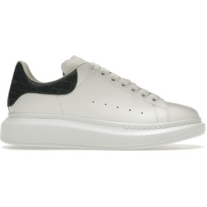Alexander McQueen Oversized White Forest Green Embossed Croco