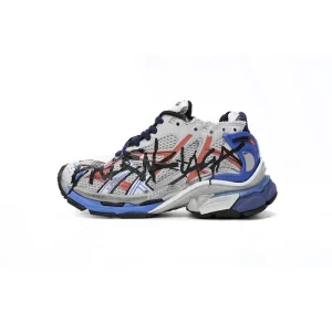 Balenciaga Runner White And Blue Printing 677402 W3RB6 1264