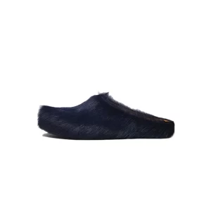 Marni Fussbett Sabot Navy Long Hair Calfskin SBMR000600P412200B84