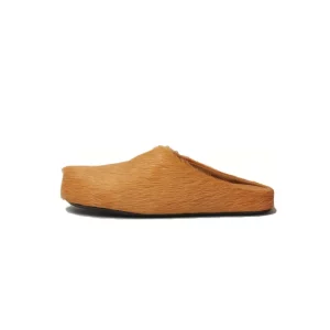 Marni Fussbett Sabot Orange Long Hair Calfskin SBMR000600P412200R09