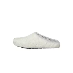 Marni Fussbett Sabot White Long Hair Calfskin SBMR000600P412200W02