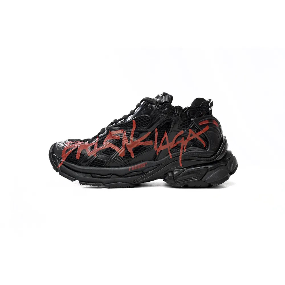 Balenciaga Runner Black And Red Characters 677402 W3RB1 0102