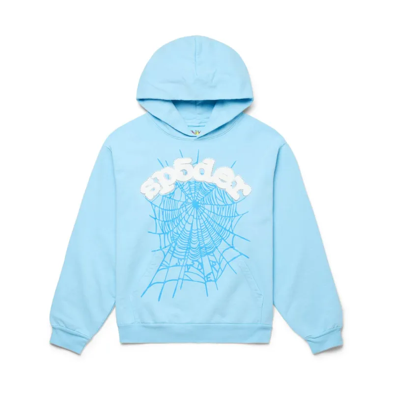 Sp5der Hoodie Sky Blue