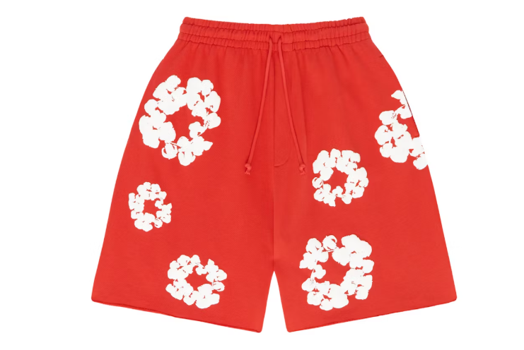 Denim Tears The Cotton Wreath Shorts Red FW23
