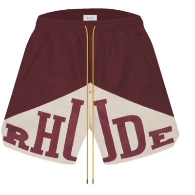 Rhude Cupro Yachting Shorts Maroon/White