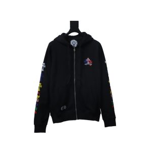 Chrome Hearts Colorful cross print zipper jacket