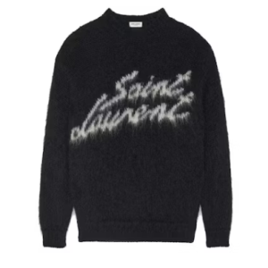 Saint Laurent 90S Sweater In Mohair Black White